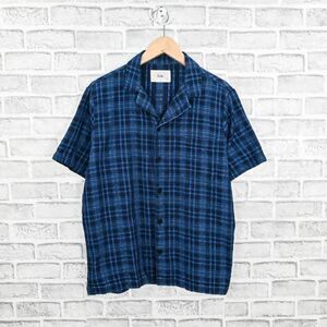 FOLK Clothing Men's Junction Shirt button up indigo check size 3
